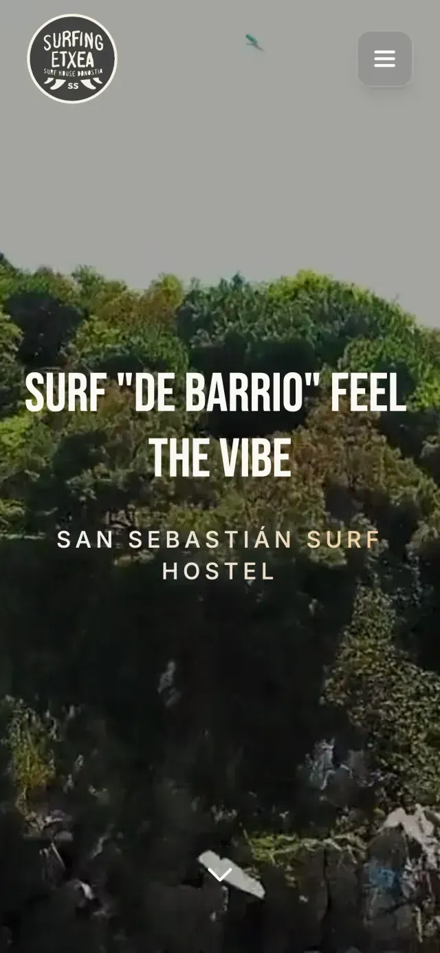Surfing Extea website — mobile view